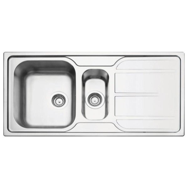 Encontraproduto.com.br - Cuba de Sobrepor Tramontina Marea 1 Cuba e Auxiliar em Aço Inox Acetinado 100 x 50 cm