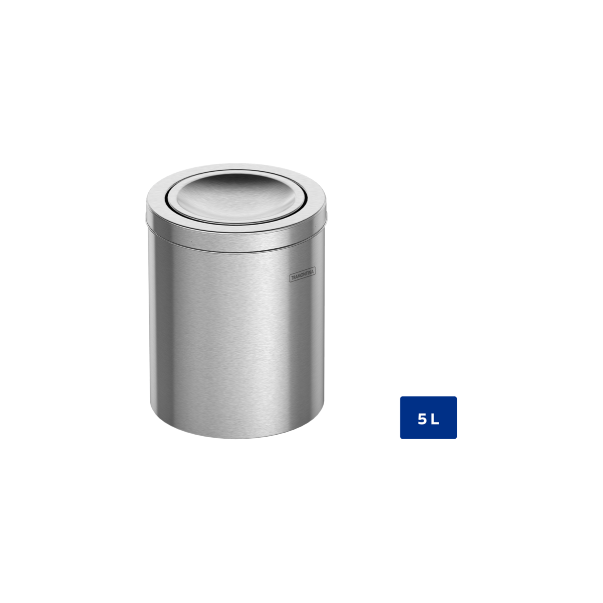 Lixeira Inox Tramontina Swing com Acabamento Scotch Brite e Tampa Basculante 5 Litros