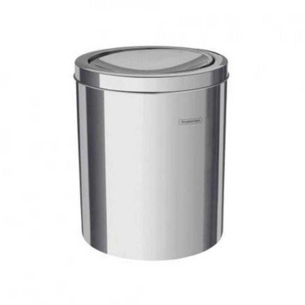 Encontraproduto.com.br - Lixeira Inox Tramontina Swing com Acabamento Scotch Brite e Tampa Basculante 5 Litros