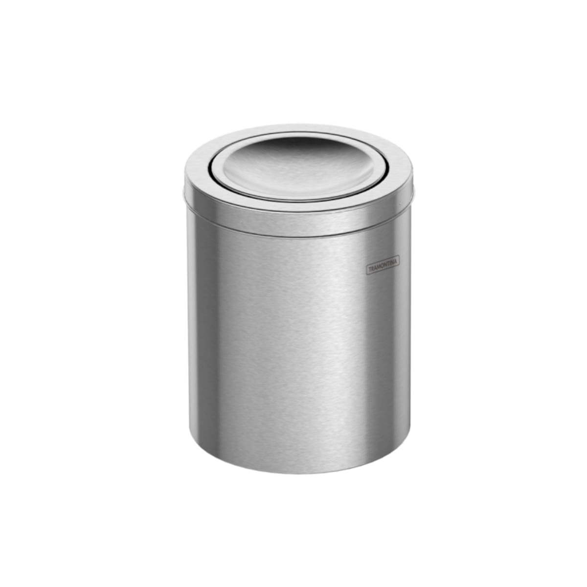 Encontraproduto.com.br - Lixeira Inox Tramontina Swing com Acabamento Scotch Brite e Tampa Basculante 5 Litros