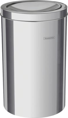 Lixeira Inox Tramontina Swing Scotch Brite e Tampa Basculante 12 Litros