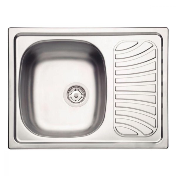 Encontraproduto.com.br - Cuba de Sobrepor Tramontina Alpha 34 R em Aço Inox Pré-polido 62 x 50 cm com Válvula