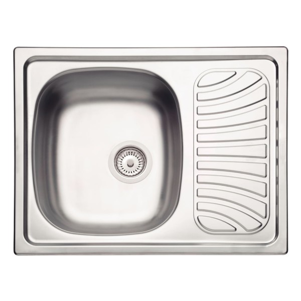 Encontraproduto.com.br - Cuba de Sobrepor Tramontina Alpha 34 R em Aço Inox Pré-polido 62 x 50 cm com Válvula