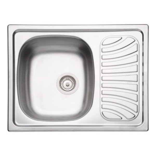 Encontraproduto.com.br - Cuba de Sobrepor Tramontina Alpha 34 R em Aço Inox Pré-polido 62 x 50 cm com Válvula