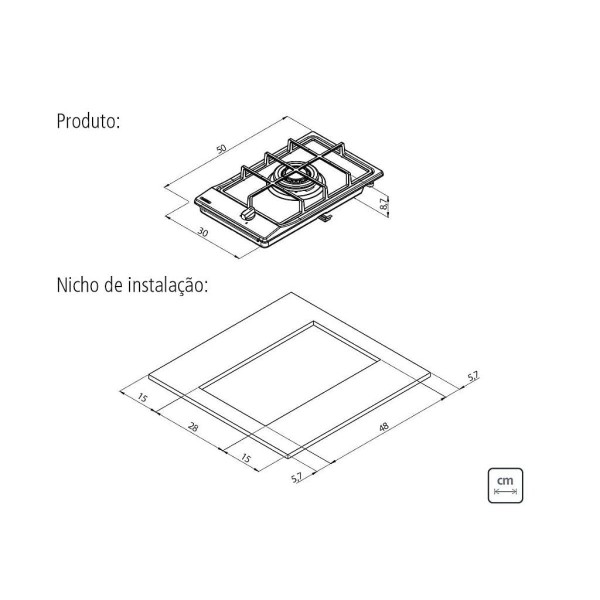 Encontraproduto.com.br - Cooktop a Gás Tramontina, Dominó, em Inox - 94700114
