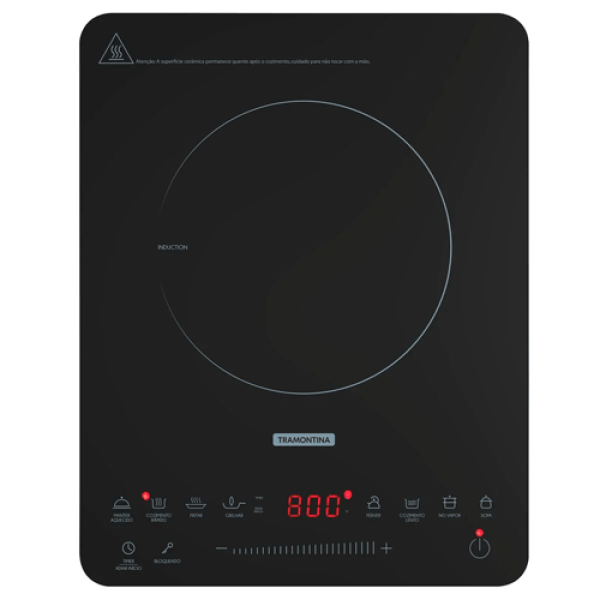 Encontraproduto.com.br - Cooktop Portátil por Indução Tramontina Slim Touch 127 V 94714131