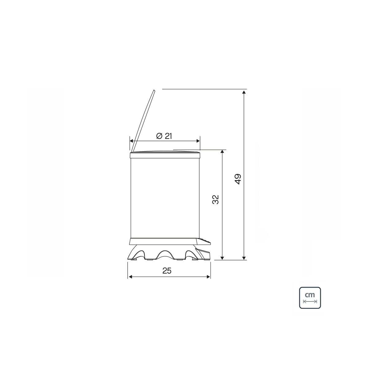 Encontraproduto.com.br - Lixeira Inox Tramontina Sofie Inox Scotch Brite e Detalhes em Plástico Translúcido Laranja com Pedal 5 L