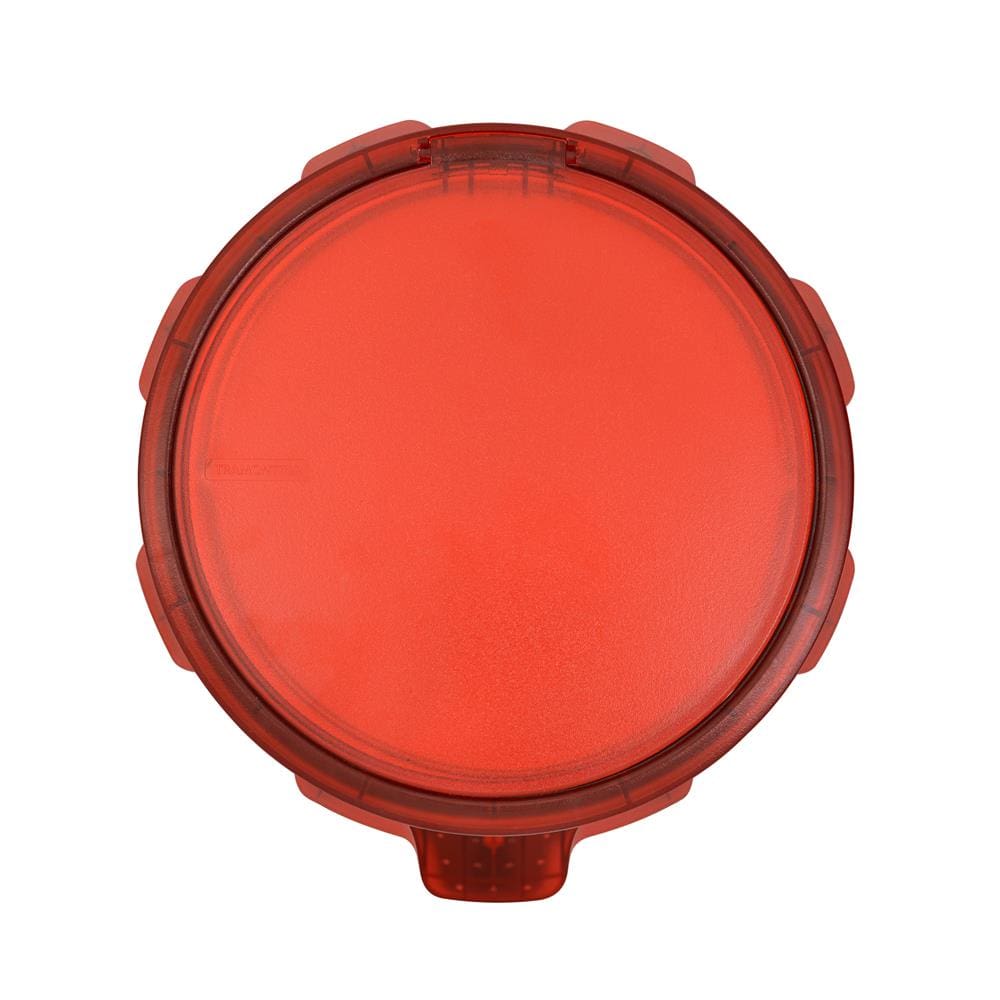 Encontraproduto.com.br - Lixeira Inox Tramontina Sofie Inox Scotch Brite e Detalhes em Plástico Translúcido Vermelho com Pedal 5 L