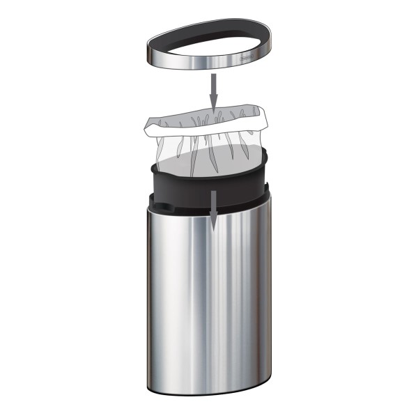 Encontraproduto.com.br - Lixeira Tipo D New Inox Balde Removível 49L Tramontina