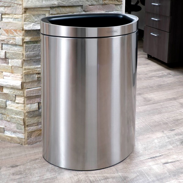 Encontraproduto.com.br - Lixeira Tipo D New Inox Balde Removível 49L Tramontina