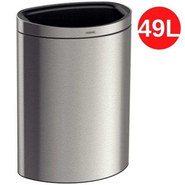 Encontraproduto.com.br - Lixeira Tipo D New Inox Balde Removível 49L Tramontina