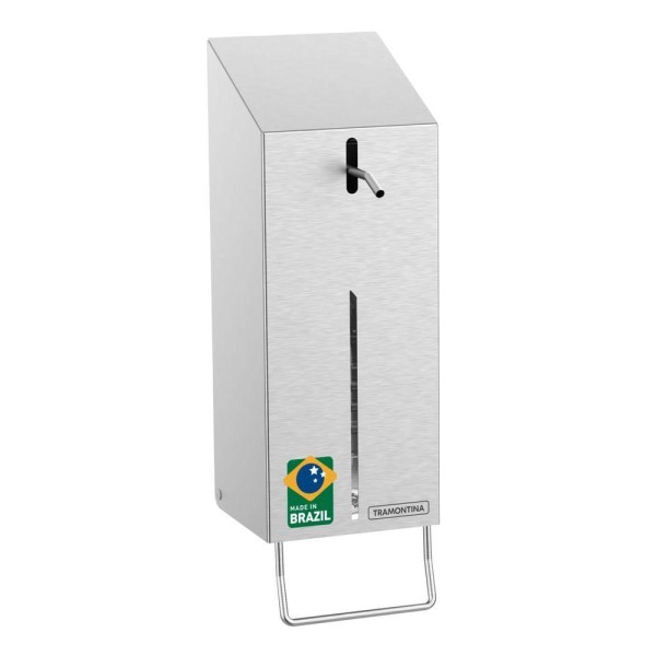 Encontraproduto.com.br - Dispenser para Sabão e Álcool Gel Tramontina em Aço Inox Scotch Brite e Recipiente em PET 500 ml