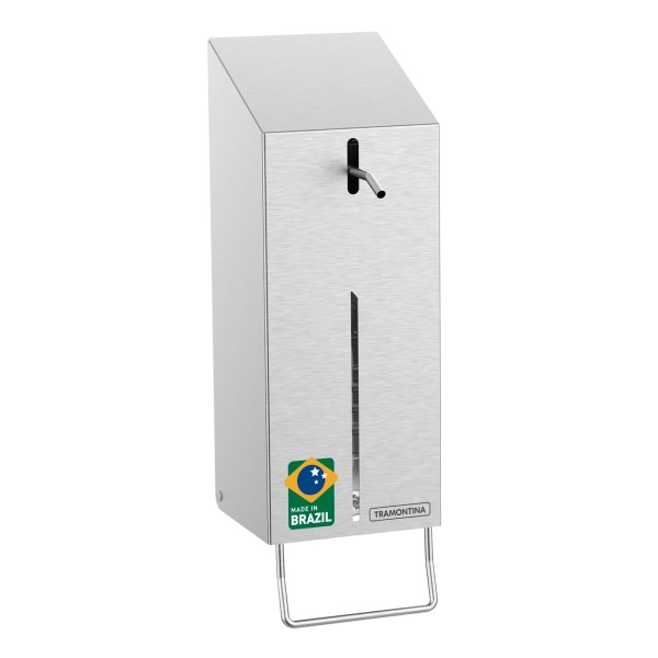 Encontraproduto.com.br - Dispenser para Sabão e Álcool Gel Tramontina em Aço Inox Scotch Brite e Recipiente em PET 500 ml