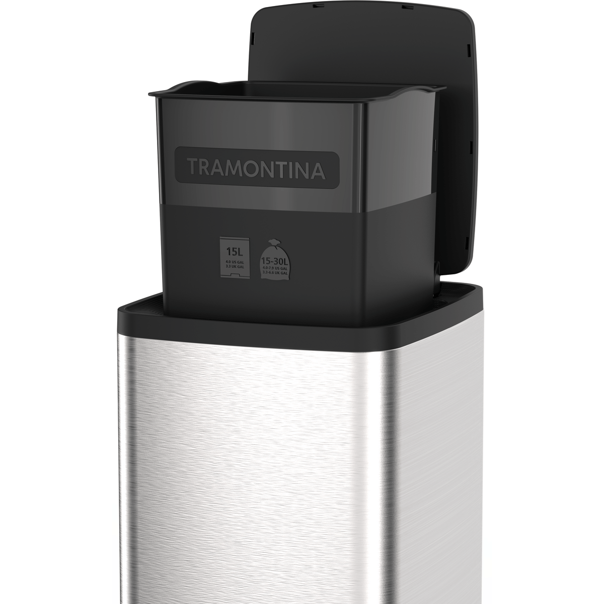 Encontraproduto.com.br - Lixeira Tramontina Inox com Balde Removível e Pedal 20L 94544/420