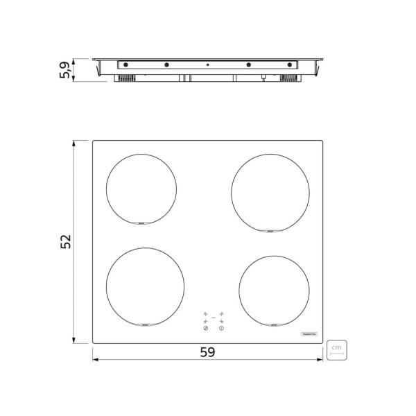 Encontraproduto.com.br - Cooktop de Indução Tramontina 60cm 4Q Square Basic Preto 220V 94751/022