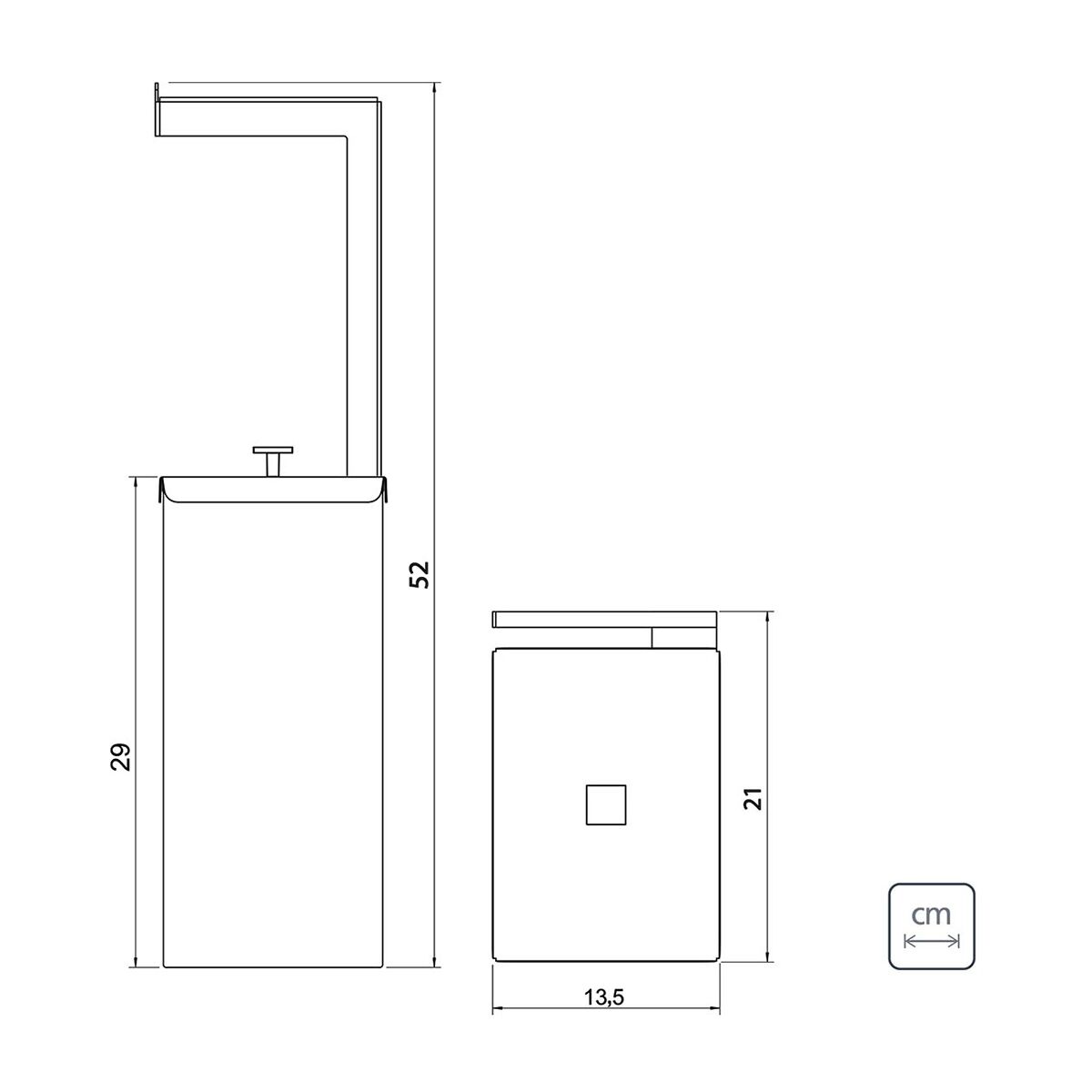 Encontraproduto.com.br - Lixeira em Aço Inox com Suporte para Papel Higiênico Luz Slim de 5.5 Litros Ref.94540082 Black Matte Tramontina