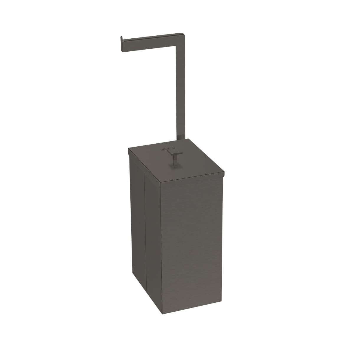 Encontraproduto.com.br - Lixeira em Aço Inox com Suporte para Papel Higiênico Luz Slim de 5.5 Litros Ref.94540082 Black Matte Tramontina