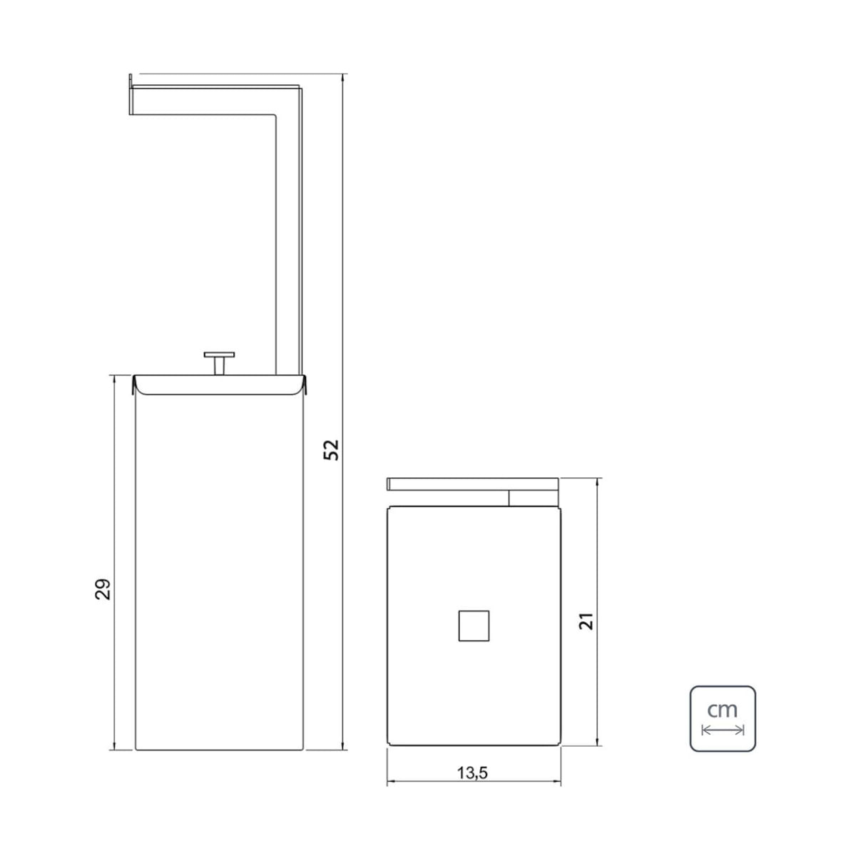 Encontraproduto.com.br - Lixeira em Aço Inox com Suporte para Papel Higiênico Luz Slim de 5.5 Litros Ref.94540082 Black Matte Tramontina