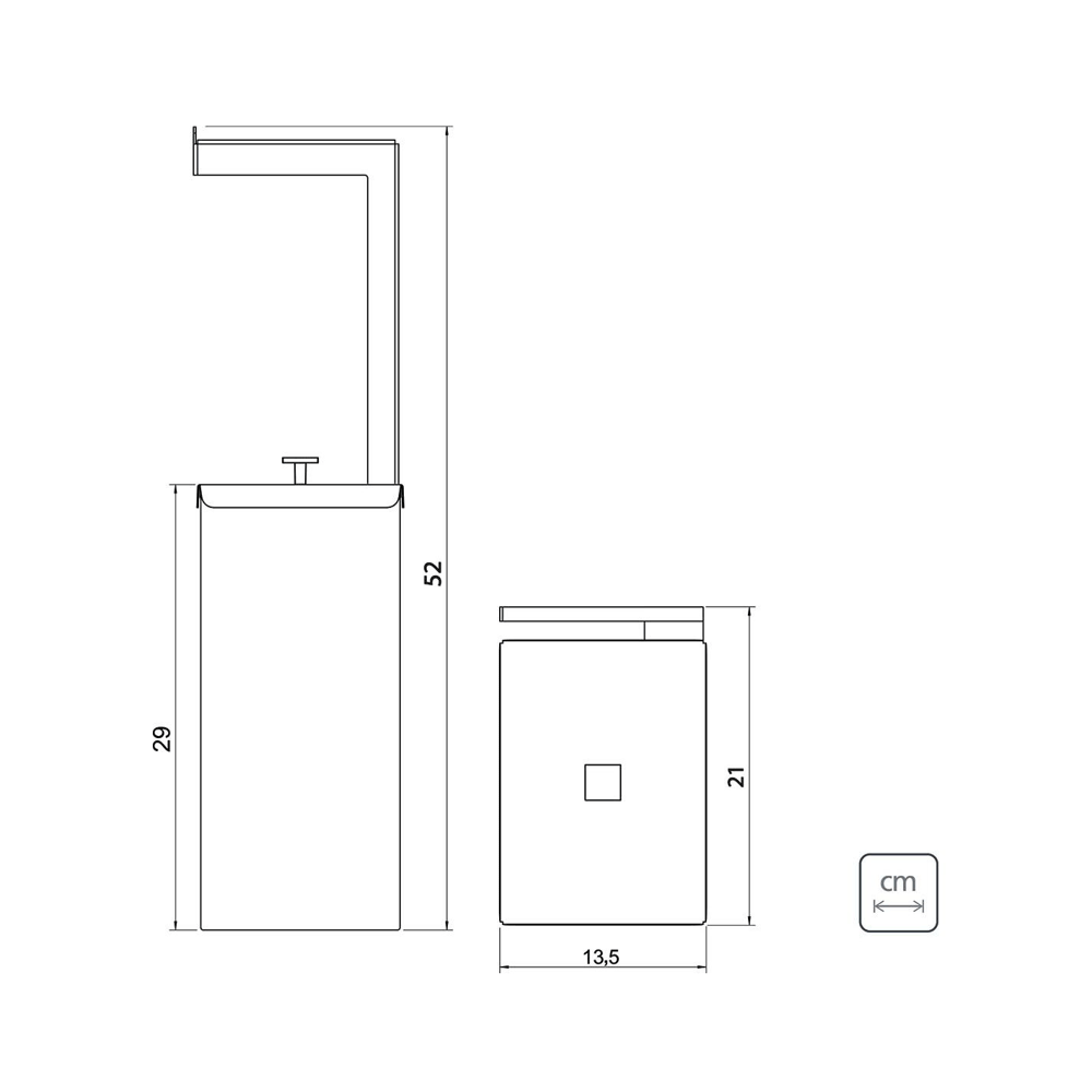 Encontraproduto.com.br - Lixeira em Aço Inox com Suporte para Papel Higiênico Luz Slim de 5.5 Litros Ref.94540082 Black Matte Tramontina