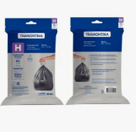 Encontraproduto.com.br - Saco Plástico de Lixo com Alça para Fechamento 20 Litros (H) para Lixeiras Tramontina