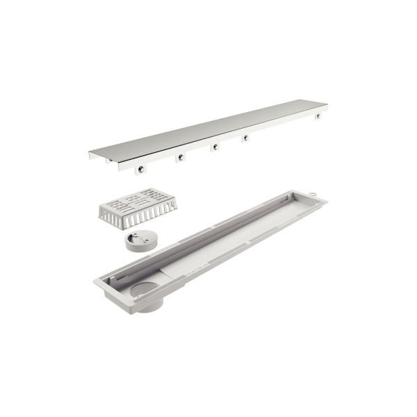 Encontraproduto.com.br - Ralo Tramontina Slim em PVC com Tampa em Aço Inox Tramontina 50 x 7 cm