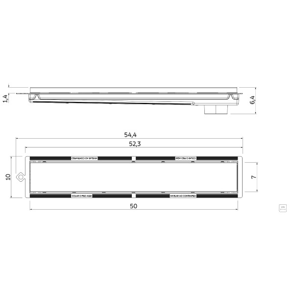 Encontraproduto.com.br - Ralo Tramontina Slim em PVC com Tampa em Aço Inox Tramontina 50 x 7 cm