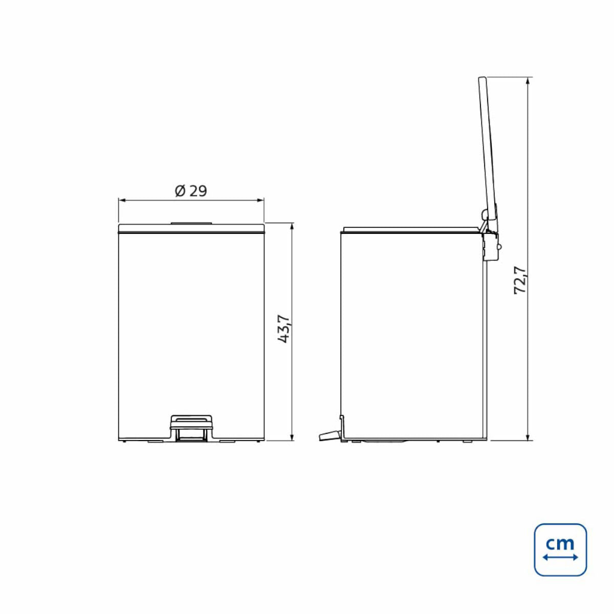 Encontraproduto.com.br - Lixeira com Pedal Tramontina Loop Aço Inox Polido 20 Litros
