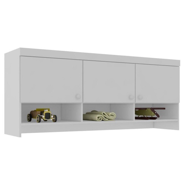 Encontraproduto.com.br - Kit Armários Multiuso Lavanderia 4 Portas Luísa Branco Phoenix Baby