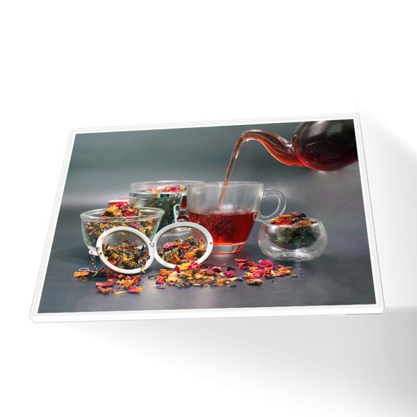 Encontraproduto.com.br - Quadro Hora Do Chá Canvas Com Vidro Tamanho/moldura 40x30 Caixa Cor Branca