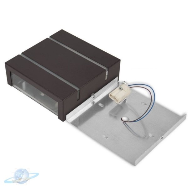 Encontraproduto.com.br - Arandela Marrom Slim Quadrada 2 Frisos Com 2 Fachos De Luz