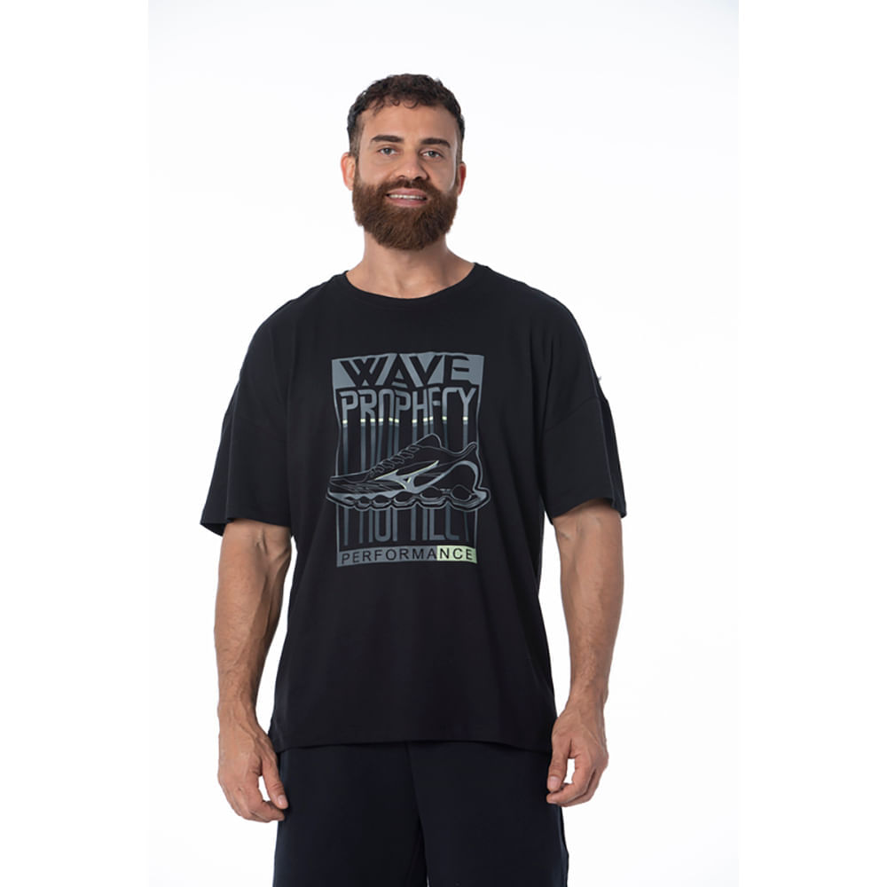 Camiseta Casual Masculina Mizuno Prophecy Big Preto
