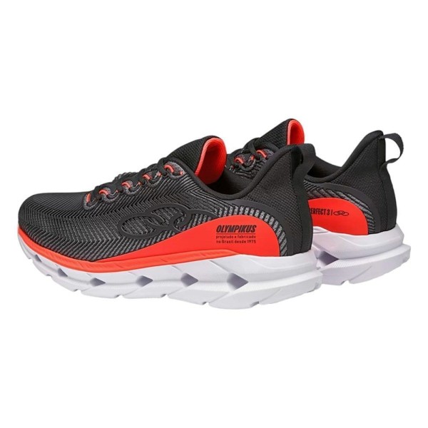 Encontraproduto.com.br - Tenis Olympikus Perfect Unissex Preto Petala Laranja 3-170p
