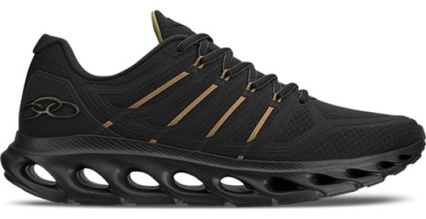 Tênis Olympikus Cyber 4 Caminhada Preto e Dourado - Masculino