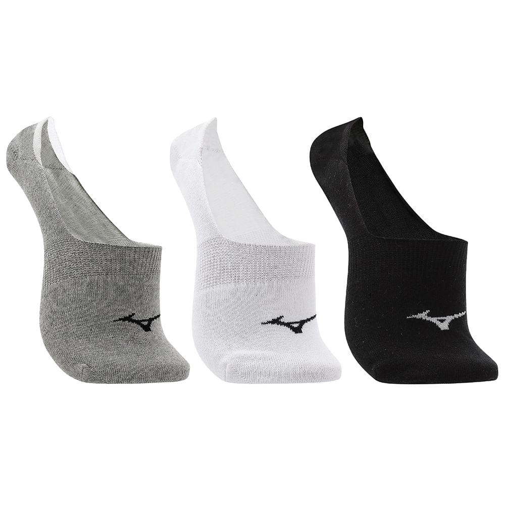 Encontraproduto.com.br - Meia Cano Invisível Mizuno Basic - Pacote Com 3 Pares