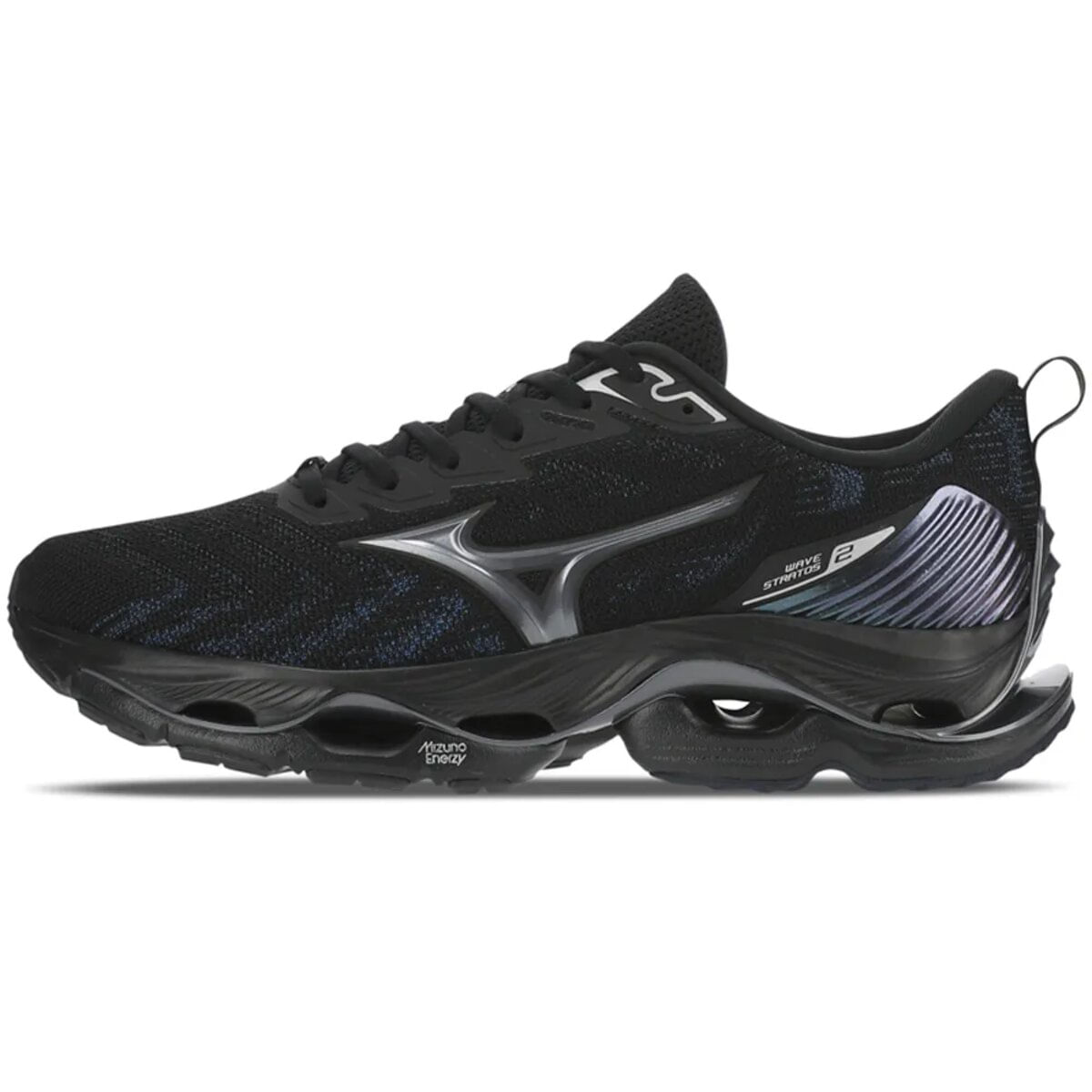 Encontraproduto.com.br - Tênis Mizuno Wave Stratos 2 - Masculino - Preto-Preto