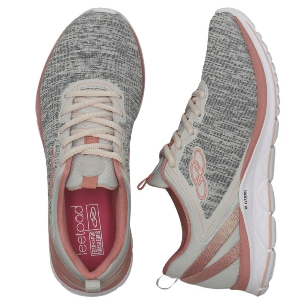 Encontraproduto.com.br - Tênis Olympikus Day Caminhada Cinza e Rosa - Feminino
