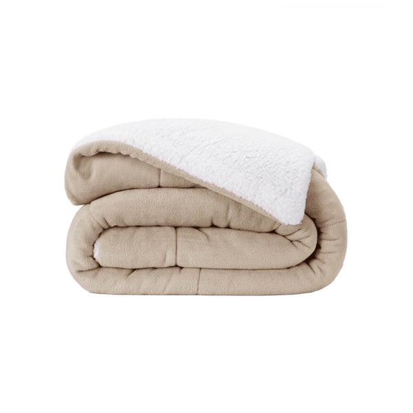 Encontraproduto.com.br - Coberdrom Queen Winter Manta Fleece com Sherpa Bege 0005 Lavive