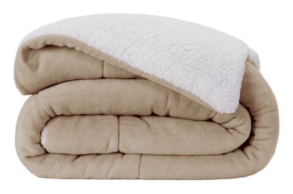 Encontraproduto.com.br - Coberdrom Queen Winter Manta Fleece com Sherpa Marinho 0004 Lavive