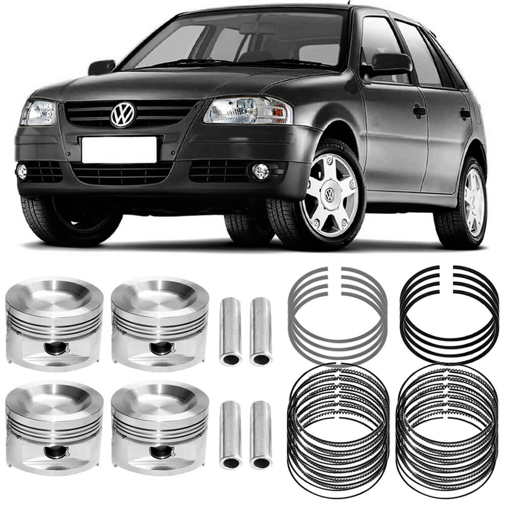 Kit Pistão Anel STD Gol G4 G5 G6 1.0 8V 2008 a 2015 Flex Metal Leve SPA9786