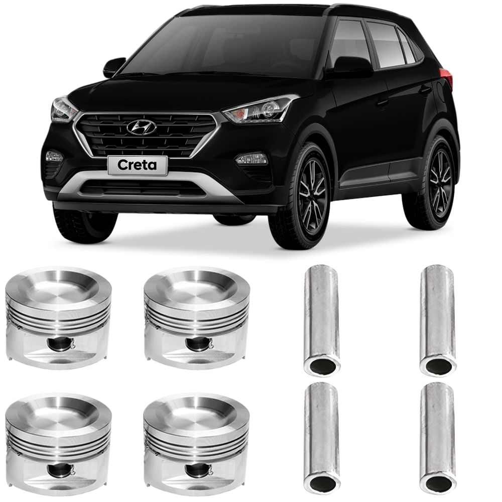 Kit Pistão Anel STD Hyundai Creta 1.6 16V Gamma 2017 a 2024 Metal Leve