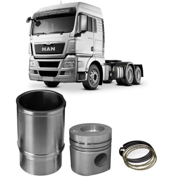 Kit Motor Camisa Pistão Anel STD Man TGX 12.4 24V 2011 a 2015 Turbo Diesel Mahle