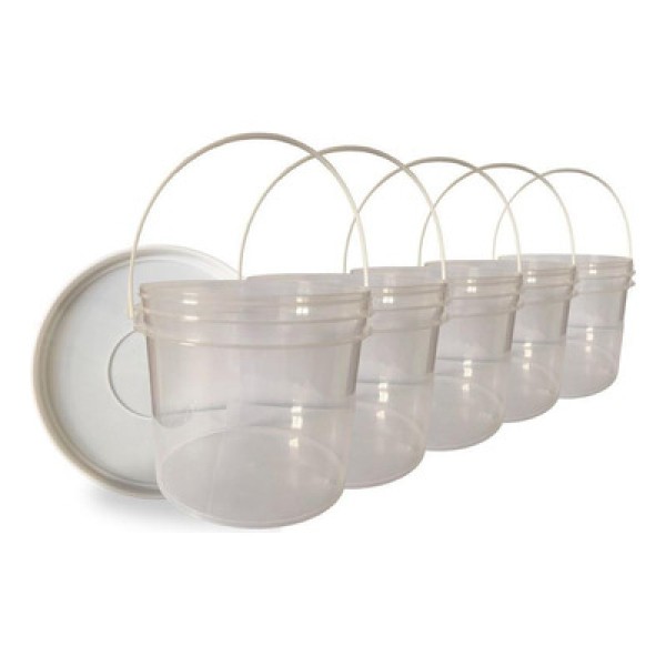 Encontraproduto.com.br - Balde Para Brinquedos 2.2 Litros Com Tampa 5 Pçs
