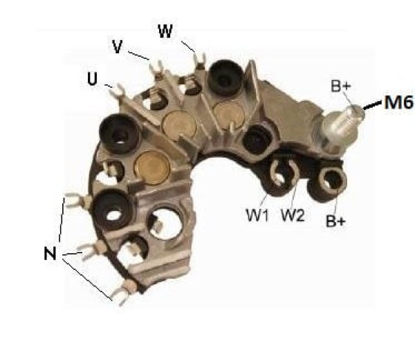Encontraproduto.com.br - PLACA RETIFICADORA ALTERNADOR ECOSPORT 2004.. / FIESTA SEDAN 1.0/1.6/ COURIER - IKR3819