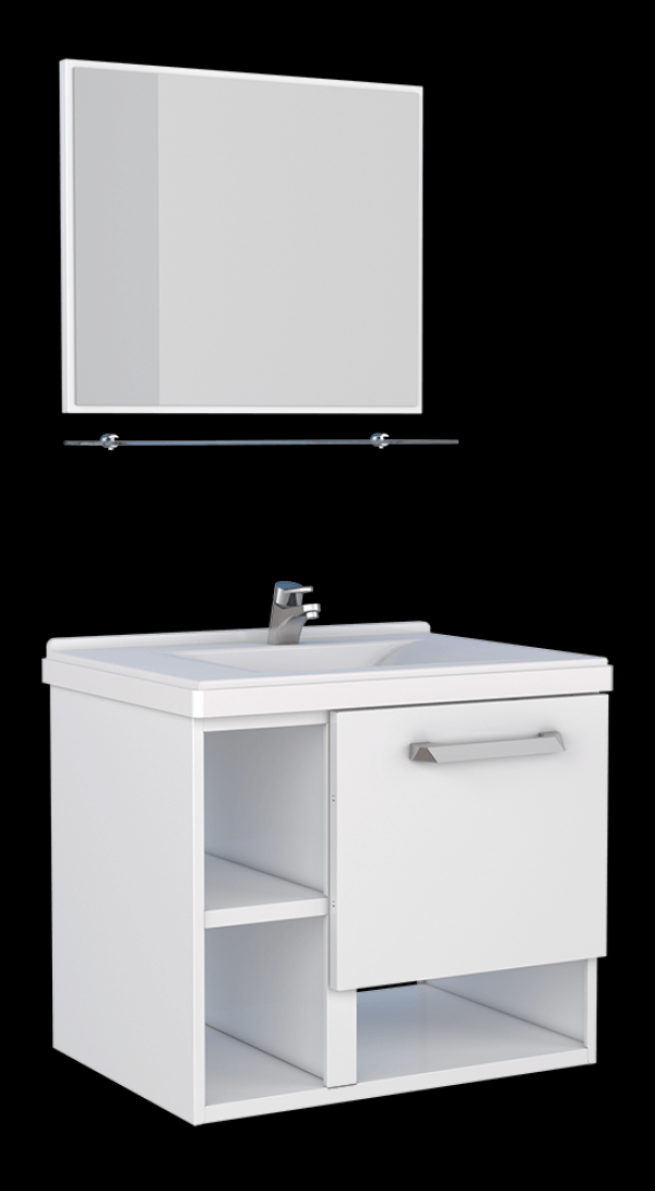 Kit Banheiro Com Toucador 60 Lichia Branco Cozimax