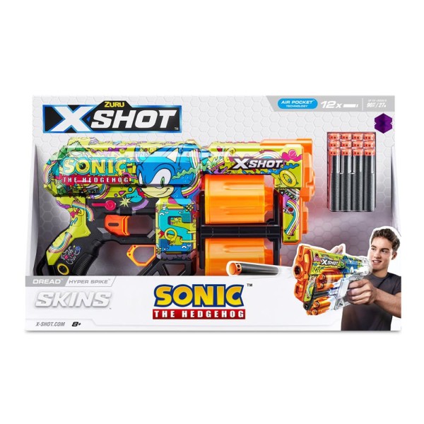 Encontraproduto.com.br - Lançador X-shot Skin Dread Sonic Com 12 Dardos - Hyper Spike