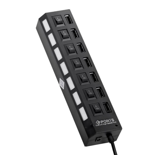 Encontraproduto.com.br - Hub Usb 7 Portas 2.0 Hd Extensor Pen Drive Mouse Teclado