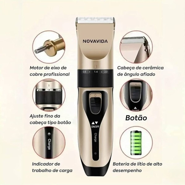 Encontraproduto.com.br - Maquina De Tosar Para Pet Recarregável Cães Gatos Pet