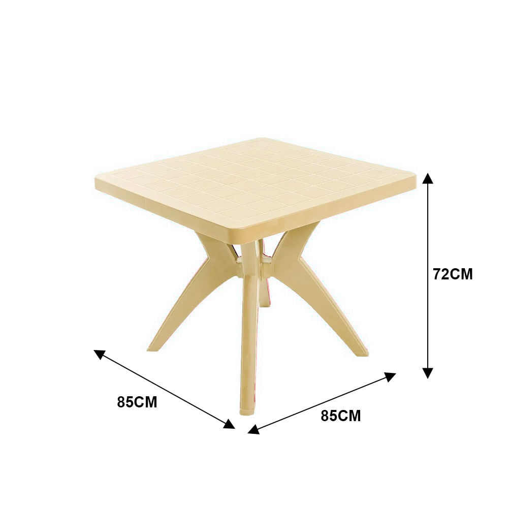 Encontraproduto.com.br - Mesa Quadrada Nature Natural - Forte Plástico