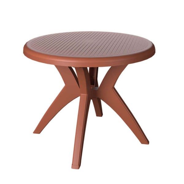 Mesa Forte Plástico redonda Deluxe com encaixe - Terracota