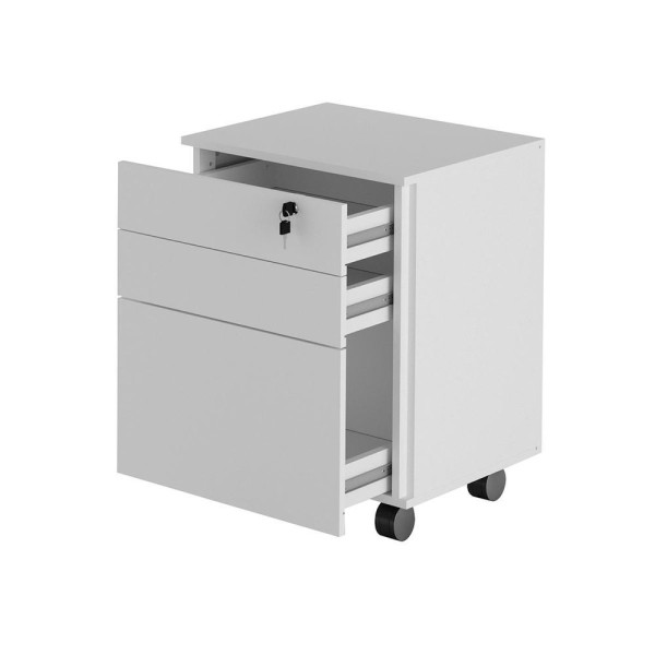 Encontraproduto.com.br - Conjunto Escritório Com Mesa E Gaveteiro Volante Branco